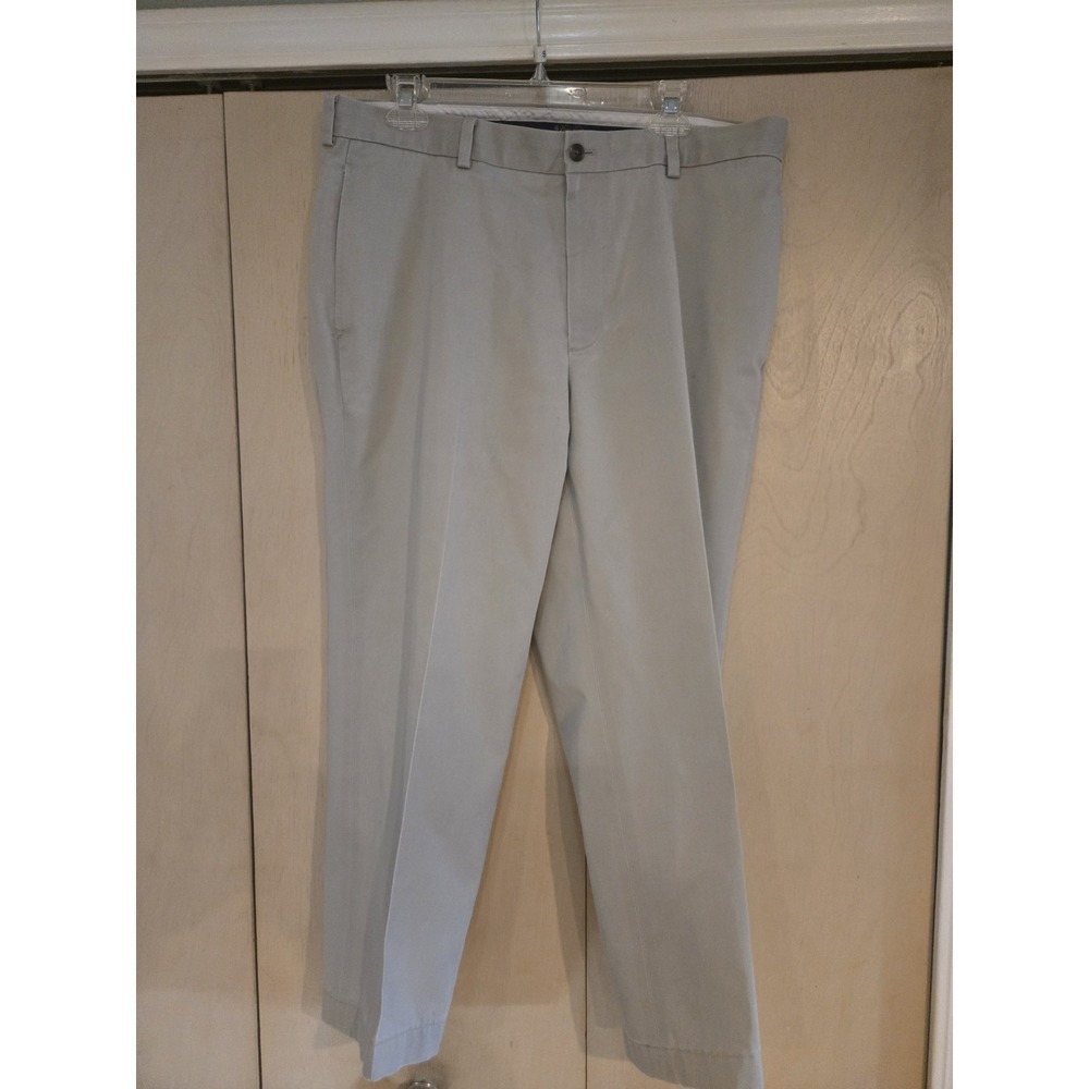 Brooks Brothers Advantage Chino Pants Men's 36x25 Khaki Flat Front Cotton